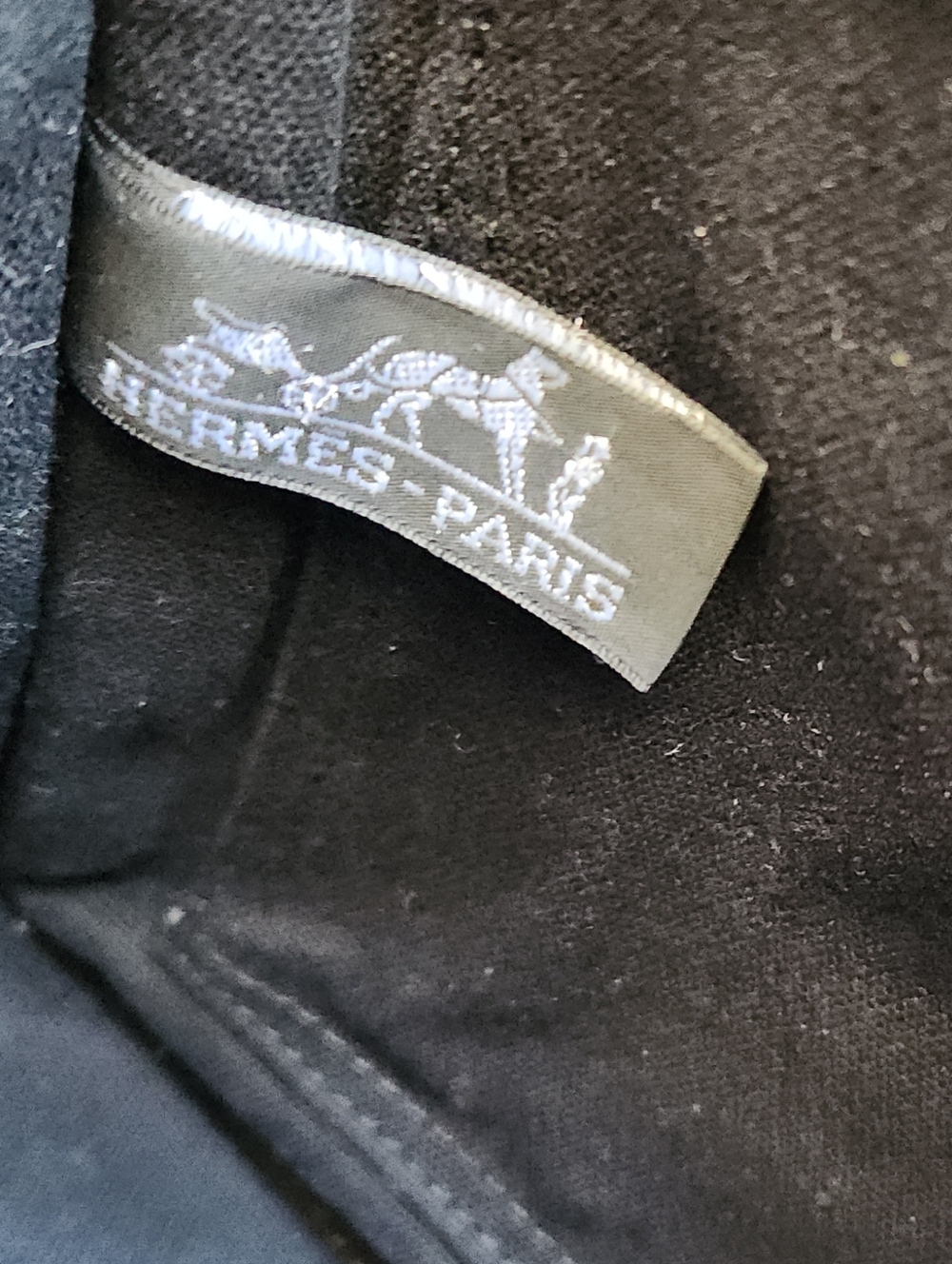 Hermes Black Canvas Bag with silver snap closure - Picture 9 of 16